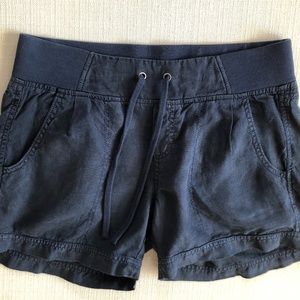 ATHLETA Blue Linen Creston Cabo Farallon Shorts 8